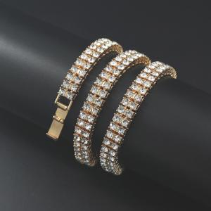 Fashion 2Rows 9mm Tennis Necklace Hiphop Chain Necklaces for Men Women Neckaces