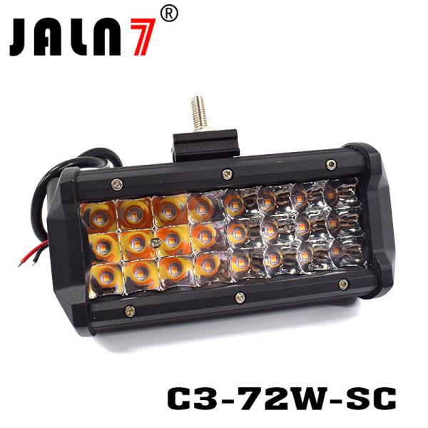 LED Light Bar JALN7 72W 3Rows 2 Colors LED Driving Lamp Super Bright Off Road Lights LED Work Light Boat Jeep
