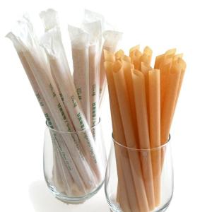 Customized Smoothie Bagasse Drinking Straws Sugarcane Fiber Environmentally