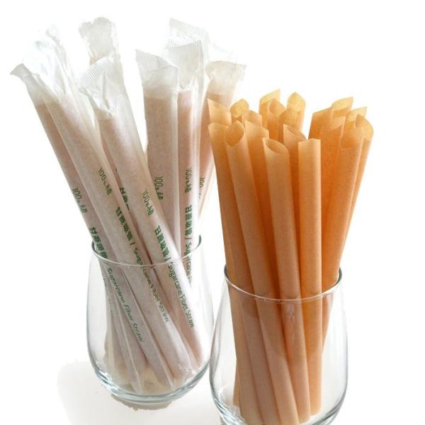 Buy Customized Smoothie Bagasse Drinking Straws Sugarcane Fiber Environmentally Friendly Material Bagasse Straws at wholesale prices