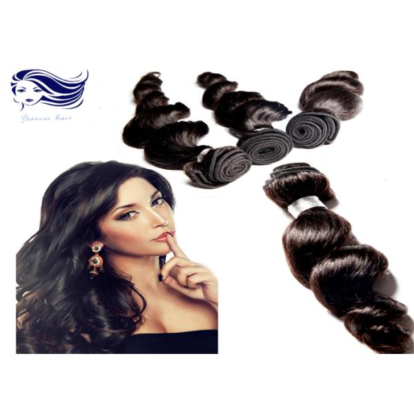 Free Shedding Human Brazilian Hair Extensions Natural Double / Strong Weft