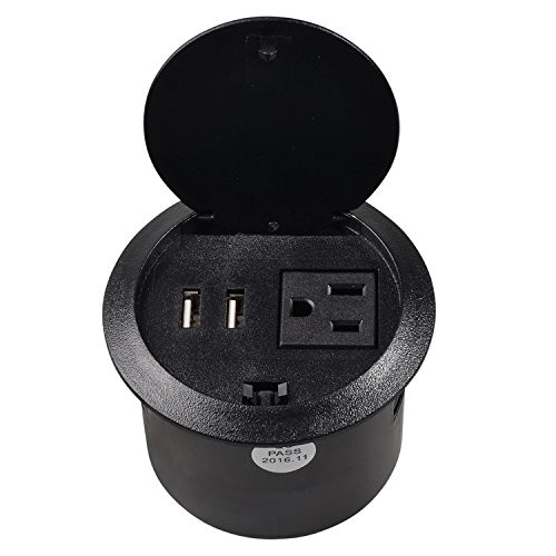 Buy 2 Hub Ports Single Round Electrical Outlet 220 Voltage With Flip Cover at wholesale prices