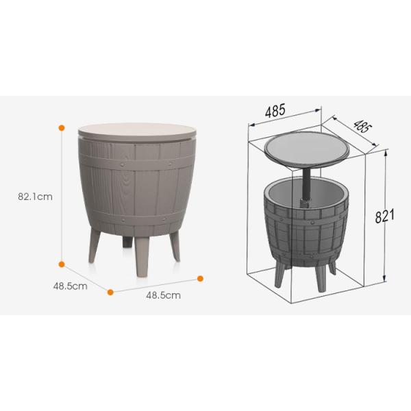 Foldable Outdoor Camping Picnic Beach Cafe Bistro Bar Chill Ice Cooler Lift Top Wine Beer Table with Storage