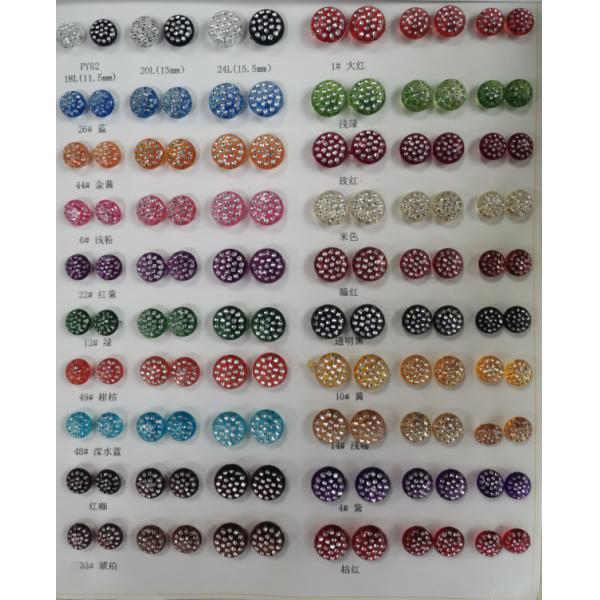 wholesale large quantity plastic shirt coat button shine stone button for garment
