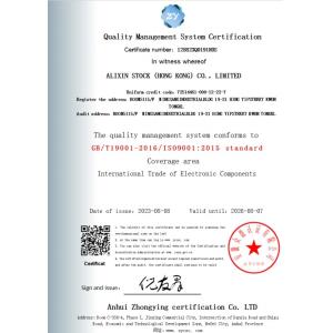 ALIXIN STOCK (HONG KONG) CO., LIMITED Certifications