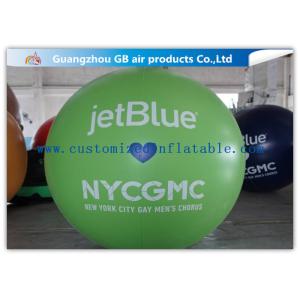 Green PVC Promotional Inflatable Helium Balloons With Logo Printing