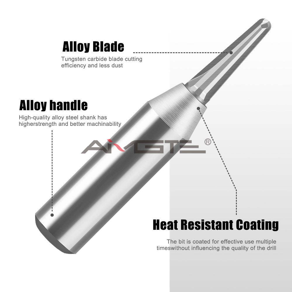 1/2" Round Shank Industrial TCT Straight Cutter Used for Wood Carving Tungsten
