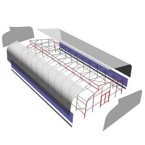 275gsm Zinc Coated Steel Pipe Greenhouse With Agricultural Plastic Film