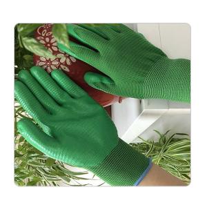 China Green Tight Polyester Fiber With Smooth Nitrile Gloves on sale