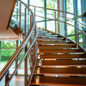 High-Quality 316 Stainless Steel Handrails with Square Plate for Glass