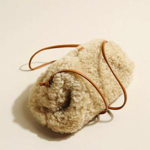 Lambswool Ladies Clutch Bags 21cm 13cm Mini Cloud Bag