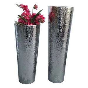 Medium metal hammered planter cast iron flower pots
