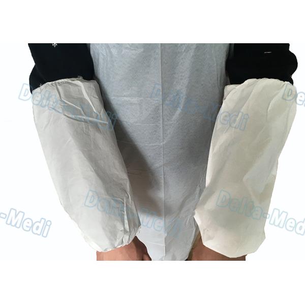 White Disposable Sleeve Covers , Disposable Sleeve Protectors With Elastic Cuff
