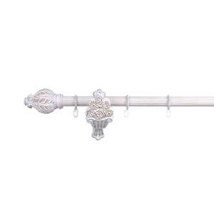 28MM Grooved Pipe White Gold Color With With Stereo Resin Finials For Home And