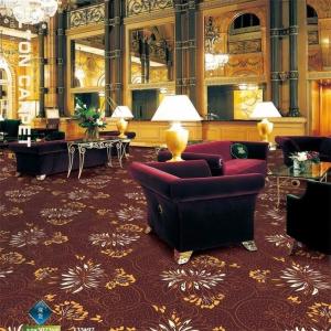 100 Polypropylene Hotel Carpet Flooring Brown Chrysanthemum Pattern