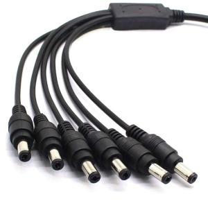 1 to 6 ways 1 Female to 6 Male 5.5x2.1 mm DC Power Supply Splitter Cable for