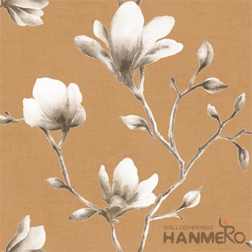 Modern Chinese Factory Wallcovering 0.53*10M Foaming Suede Wallpaper Beautiful Flowers