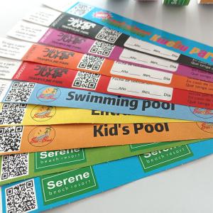 Custom Logo Sequential Numbering Tyvek Wristbands Swimming Pool Waterproof Ink