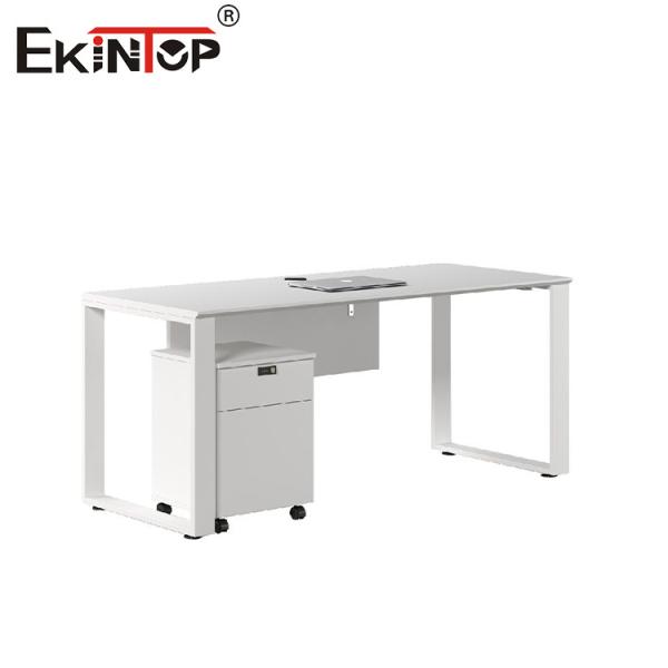 High-Quality White Wooden Office Desk Metal Frame Office Furniture Factory