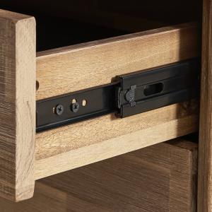 Nordic Modern Walnut Wood Bedside Table with Double Drawer