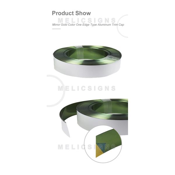 Face Lit 10.8cm 3D Bendable Aluminum Trim Coil Mirror Gold Color