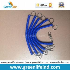 Simple Design Blue Spring String Coiled Key Chain Lanyard Holder