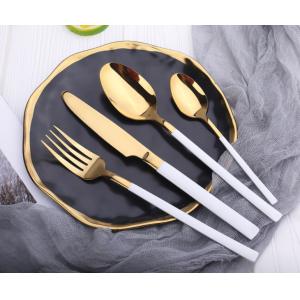 High Quality New White and Gold Cutlery Set Stainless Steel Flatware Talheres