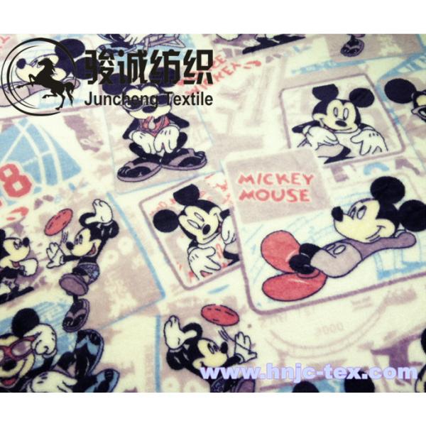 Mickey Mouse Printed Flannel Baby Blanket Fabric Coral Fleece for apparel/bed