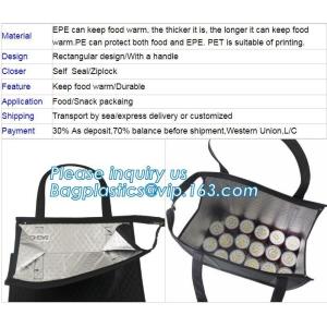 Reusable aluminium Portable pOLYESTER WINE COOLER BAG,FROZEN FOOD,ICE,HOT PIZZA