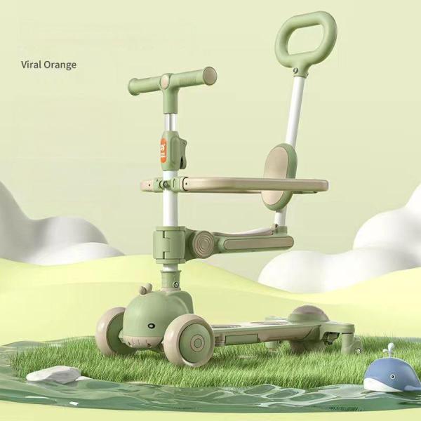 G.W/N.W 23KG/21KG Foldable Push Handle Seat Ride On Car Scooter with Music Lighting