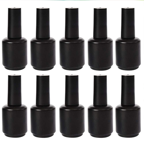 Top Quality Custom 5ml 8ml 10ml Matte Glossy Black White Empty Gel Nail Polish Glass Bottle With Cap Nail Supplies Factory
