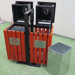 PS Wood 120L 240L 2 In 1 Waste Recycle Bin