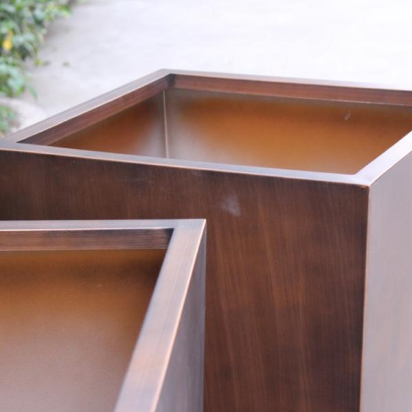 Decorative flower pot stainless steel tall rectangular planter