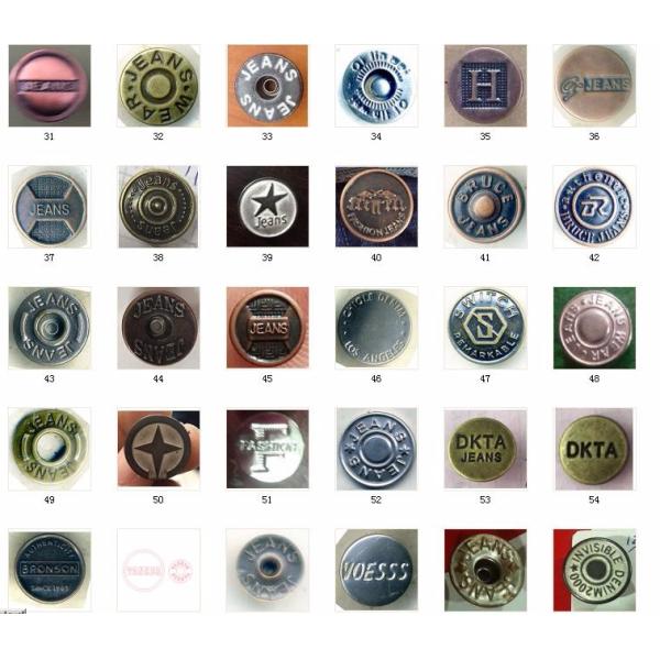 wholesale Custom Logo 17MM 20MM Iron Stainless steel Brass Jeans Button Bottons