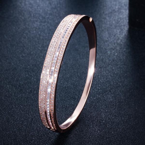 Fashion White Round Zircon Bracelet For Women Shiny CZ Crystal Adjustable Chain Bracelet Female Bridal Wedding Jewelry