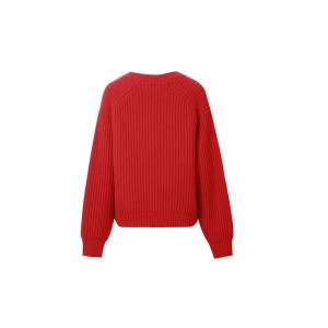 Lady Joyous Chinese Red Crew Neck Winter Jumper