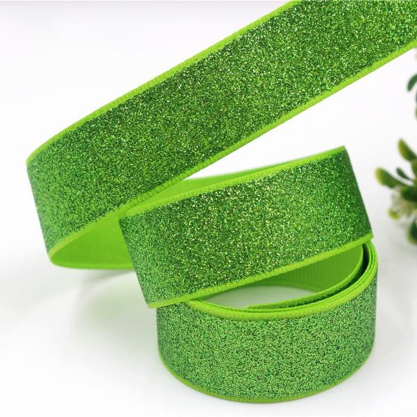 Sky Bule Glitter Ribbon Merry Christmas Holiday Party Celebration For Christmas Decoration Metallic Wired Edge Ribbon