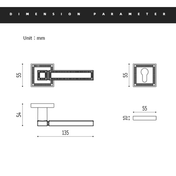 Chinese Style Gold Luxury Interior Door Handles , Double Wood Door Lever Set