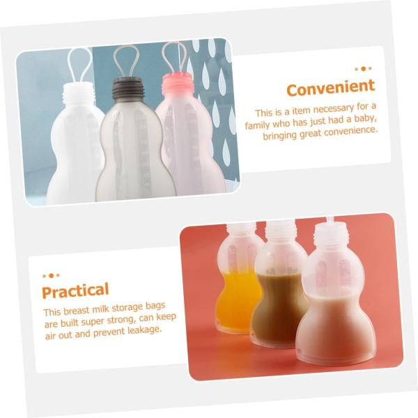 Portable Silicone Breastmilk Bags , Washable Silicone Breast Milk Storage Containers