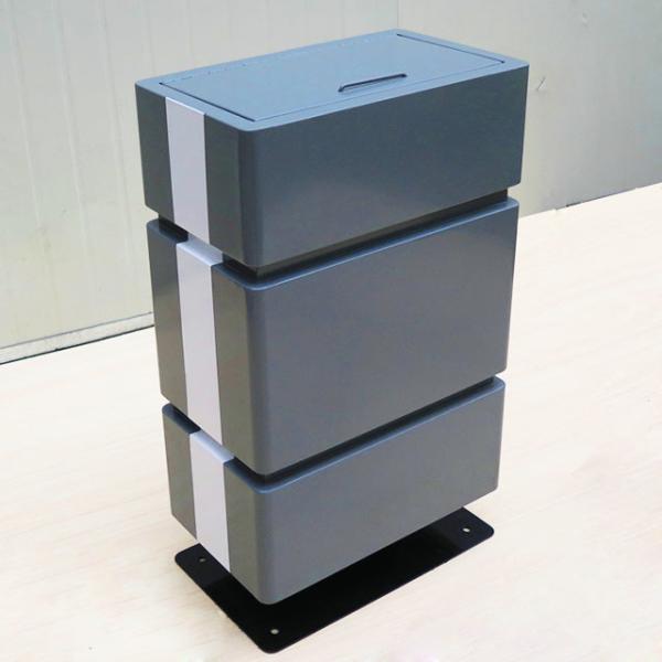 Buy Gray Square SGS Certificate 850mm Steel Outdoor Trash Can at wholesale prices