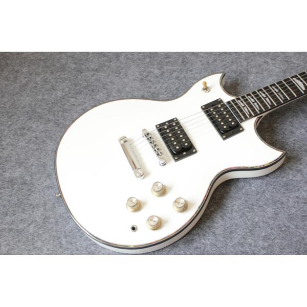 White Glossy Finish YMH SG Electric Guitars China Chrome Hardware