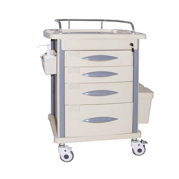 Buy Mobile Plastic Emergency  Hospital Medicine Trolley With 4 Drawers at wholesale prices