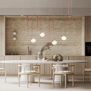 Design wabi sabi wind Belt Chandelier For Living Room Bedroom glass ball