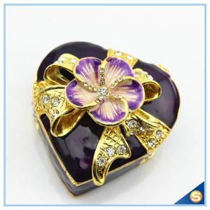 Shinny Gifts Enamel Heart Shaped Metal Trinket Box For Wedding Gifts SCJ388-2