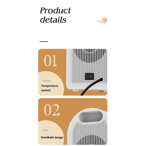 Silk Screen Printing Portable 1200W Electric Fan Heater for Home Space in Winter