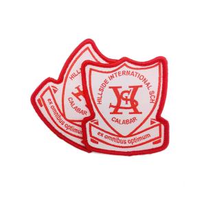 Academy Uniform Custom Woven Badges , Chenille Iron On Patch Polyester Material