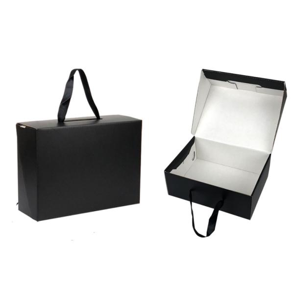 Black Pink Corrugated Clothing Shipping Packaging with Design Logo Mailer Box for Dress Shoes