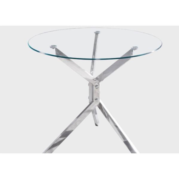 Buy Chromed Sliver Steel Leg 80x80cm Modern Dining Room Table at wholesale prices