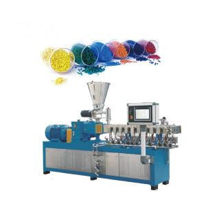China Plastic Masterbatch Parallel Twin Screw Extruder Water Pulling Strip Experimental Small Extruder PE Pelletizing Machine on sale