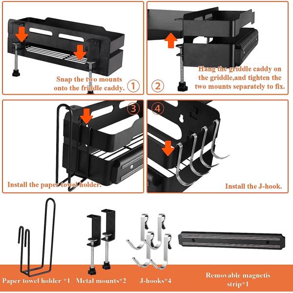 Griddle Caddy for 28"/36" Blackstone Griddles with Magnetic Tool Holder Grill Accessories Box
